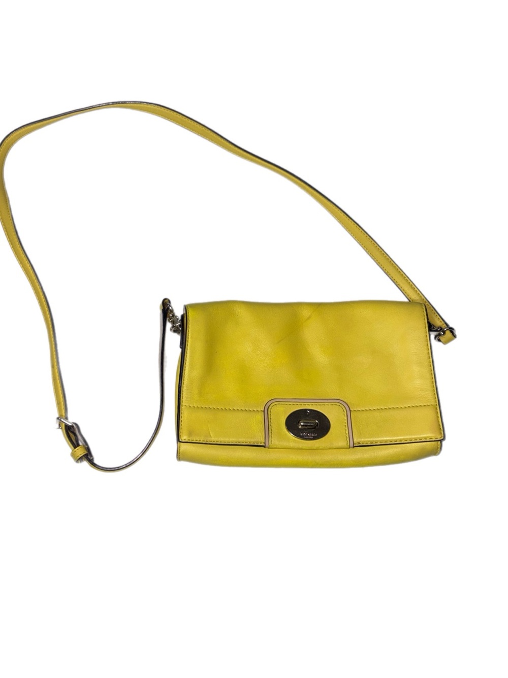 kate spade Yellow Leather Shoulder Bag with Turn-Lock